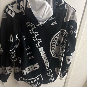 NWT size 14 youth NFL Raiders Team Apparel Black and White Hoodie
